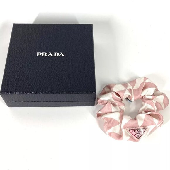 PRADA triangle logo plate logo hair accessories hair elastic Scrunchie main image 8